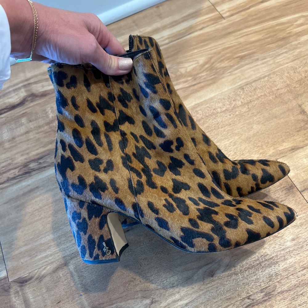 Sam Edelman animal print booties